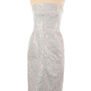 Kay Unger Silver & Cream Cocktail Dress ~ Size 2
